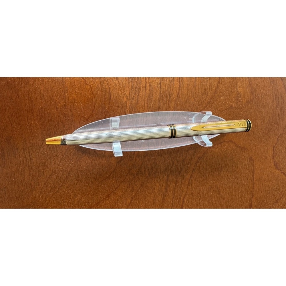 Vintage Waterman Exclusive Silver Plated Ballpoint Pen Click Retract No Box - Picture 2 of 11